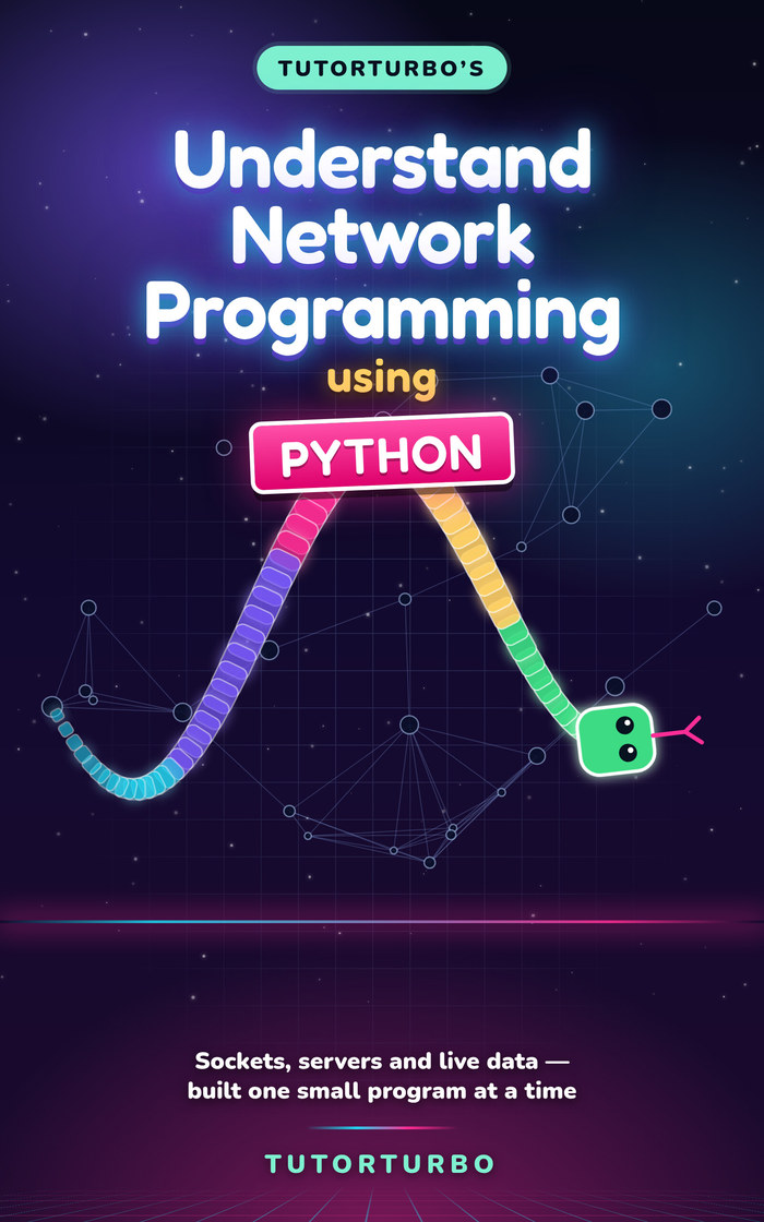Cover of Network Programming in Python &mdash; Sockets, servers & live data, a TutorTurbo book